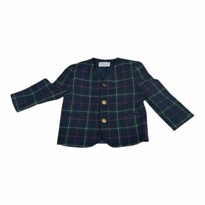 VTG 1980s Imp Originals Boys 4 T Red, Green , Blue Green Plaid Suit Blazer